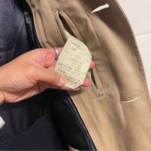 Brooks Brothers Traveler England Heavy Duty Canvas Wool Lined Trench Jacket - Picture 4 of 16